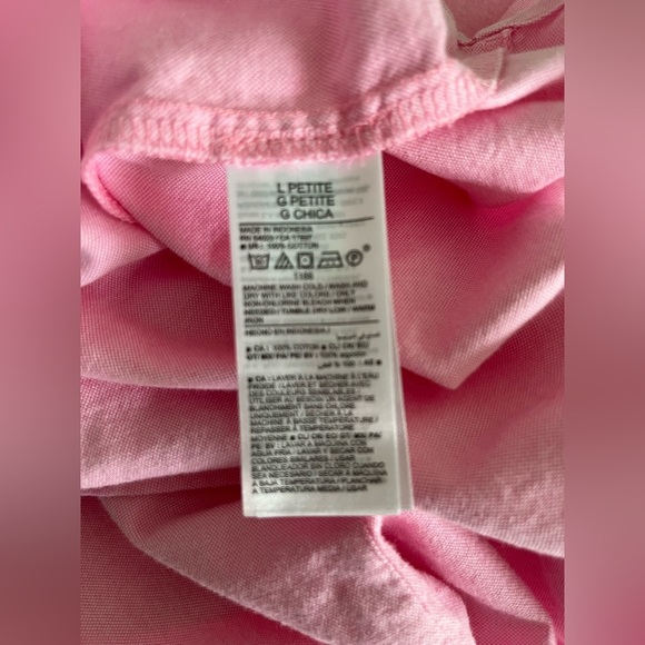 Old Navy Boyfriend Shirt Women’s L Pink Top Button - Picture 9 of 10